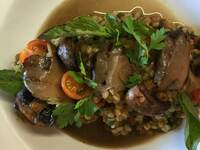 Risotto de mote y mix de setas